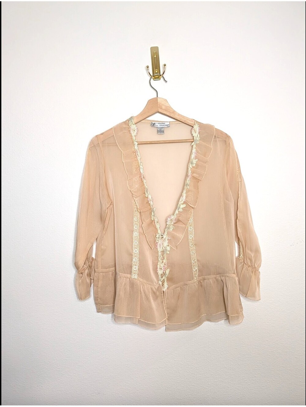 Vintage 100% Silk Sheer Blouse